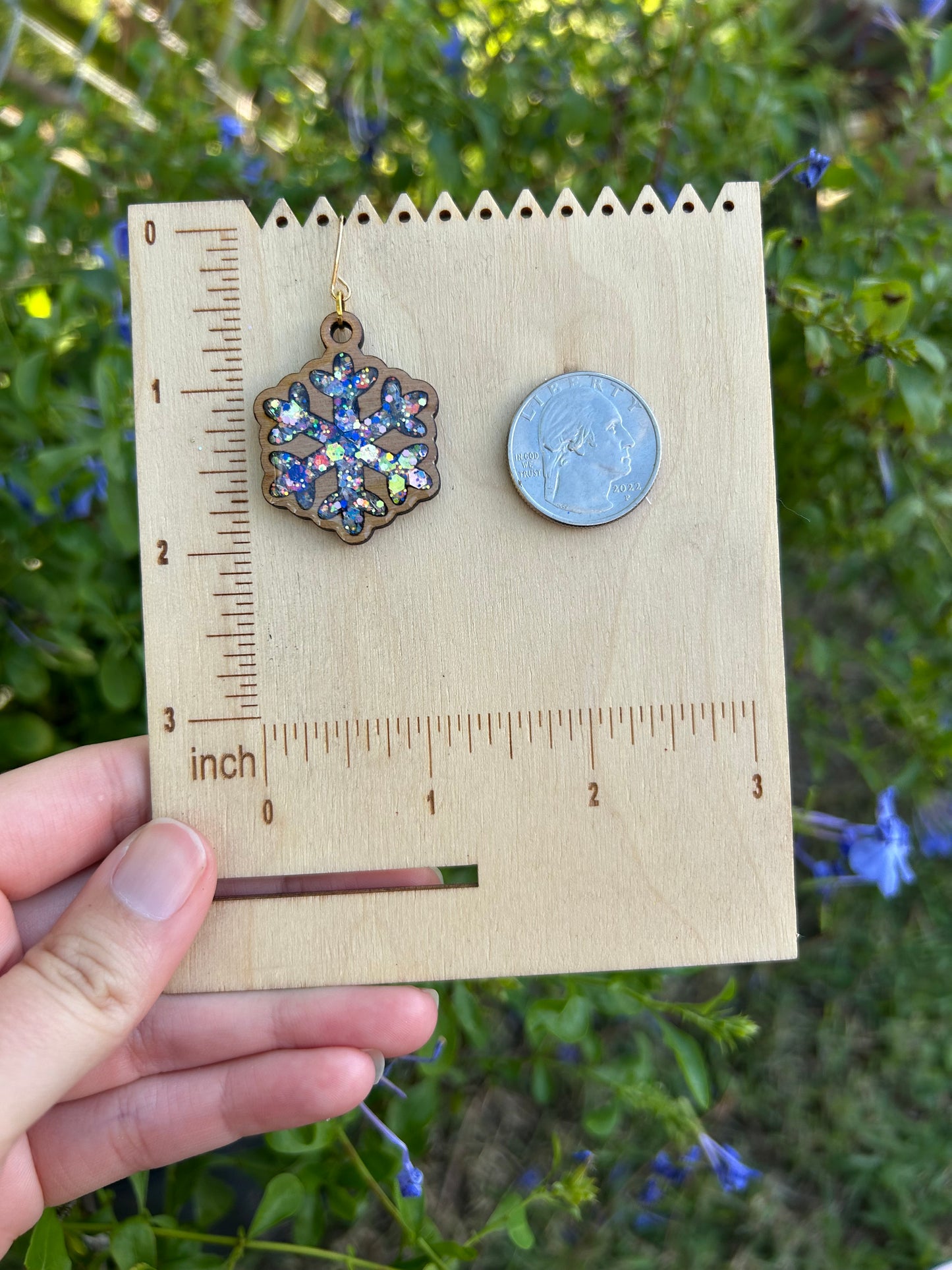 Snowflake Wooden earrings