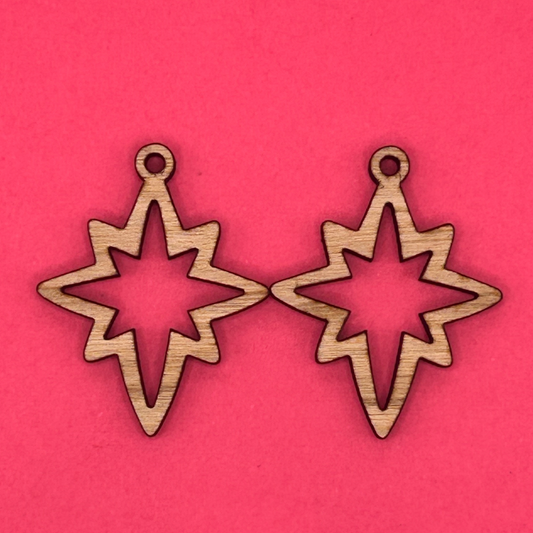 Blank Pointed Star wooden bezels
