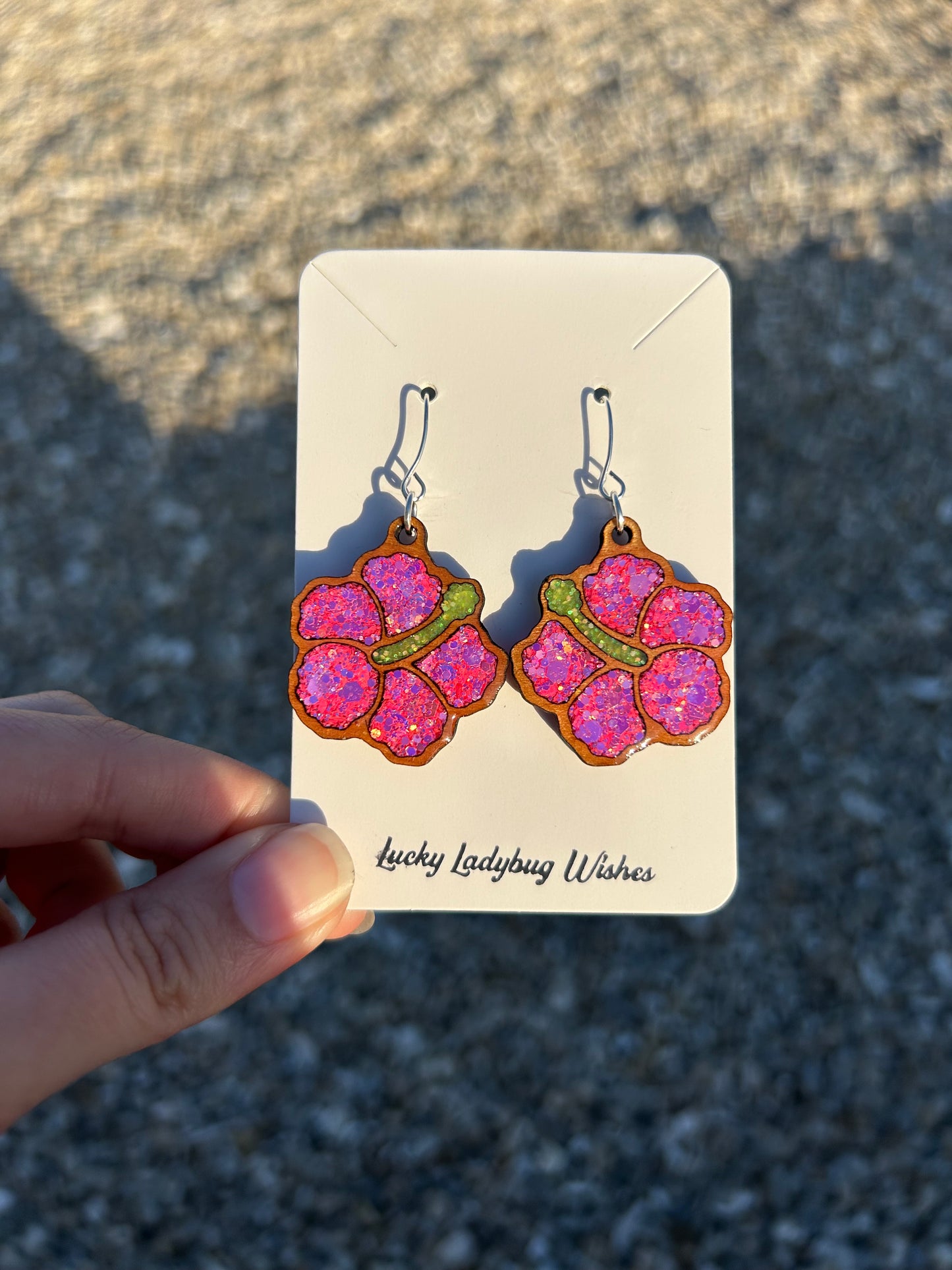 Hibiscus earrings