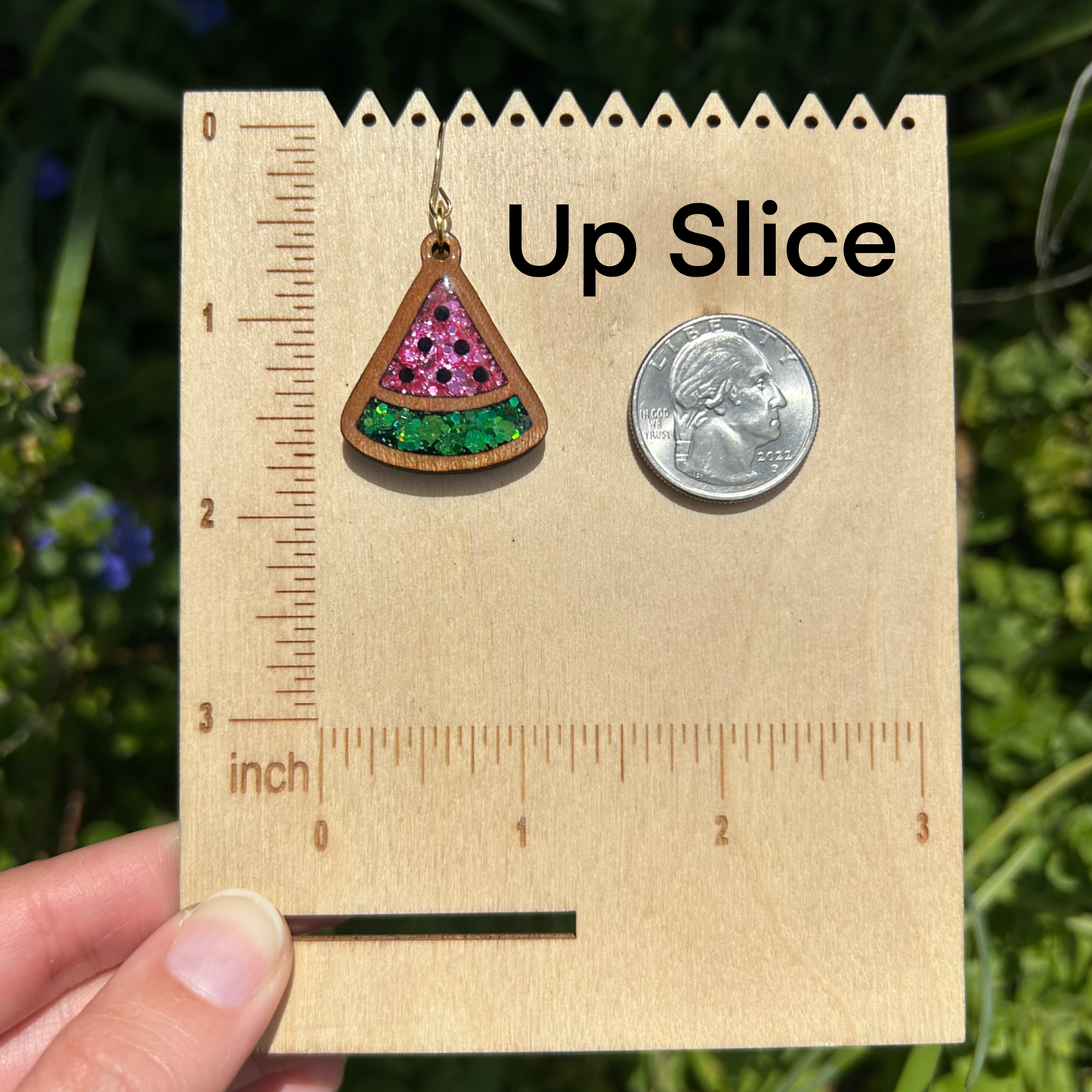 Watermelon slice earrings