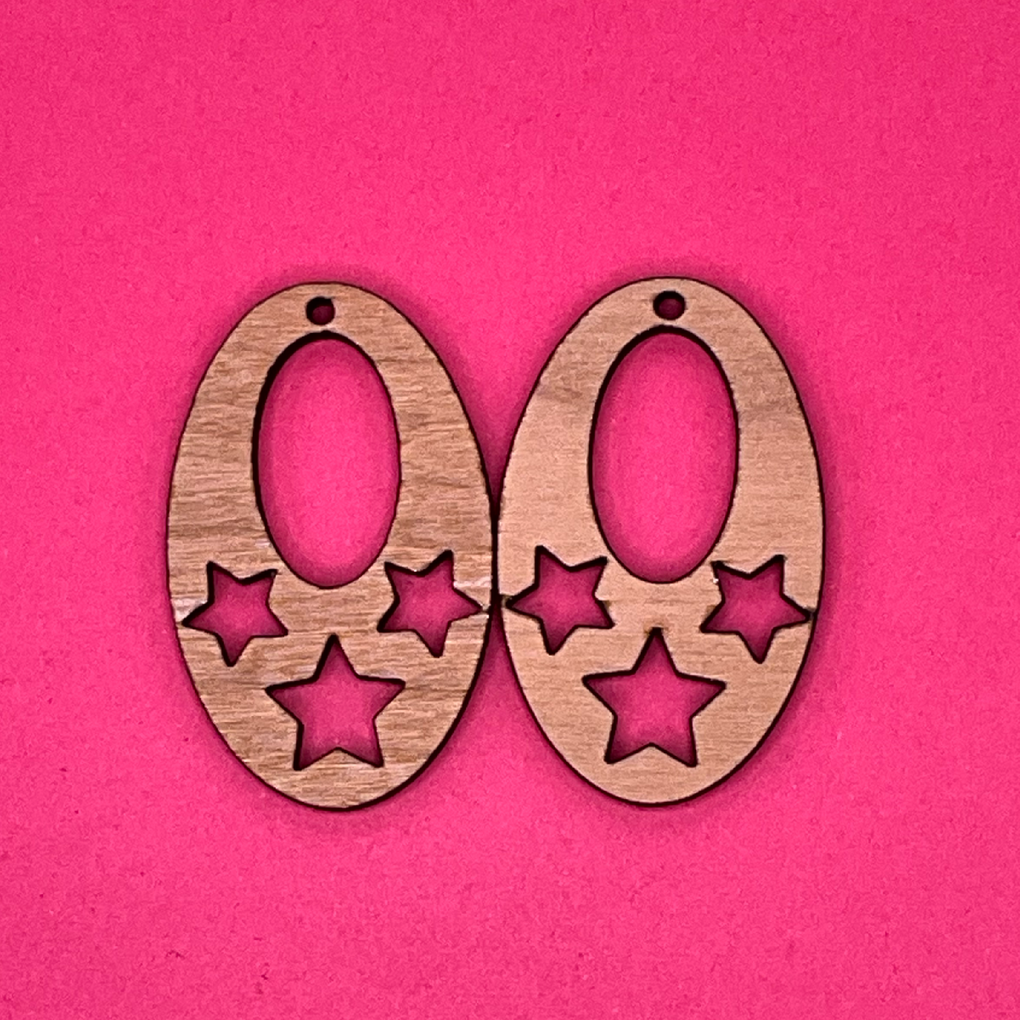 Blank Oval Stars wooden bezels