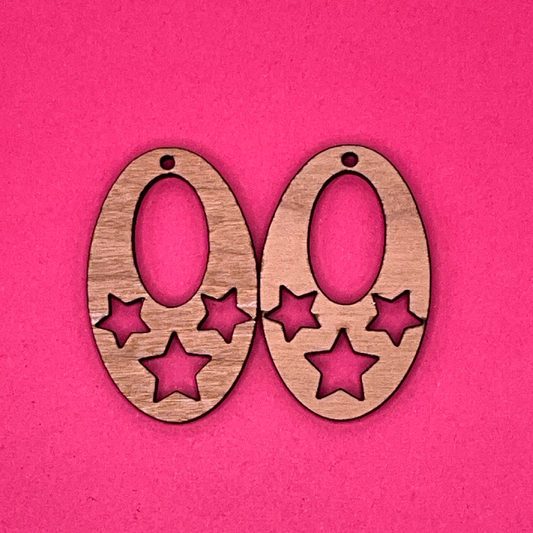 Blank Oval Stars wooden bezels