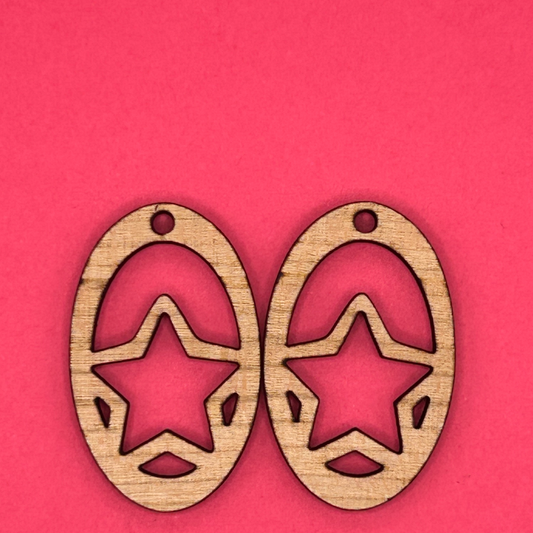 Blank Oval Star wooden bezels