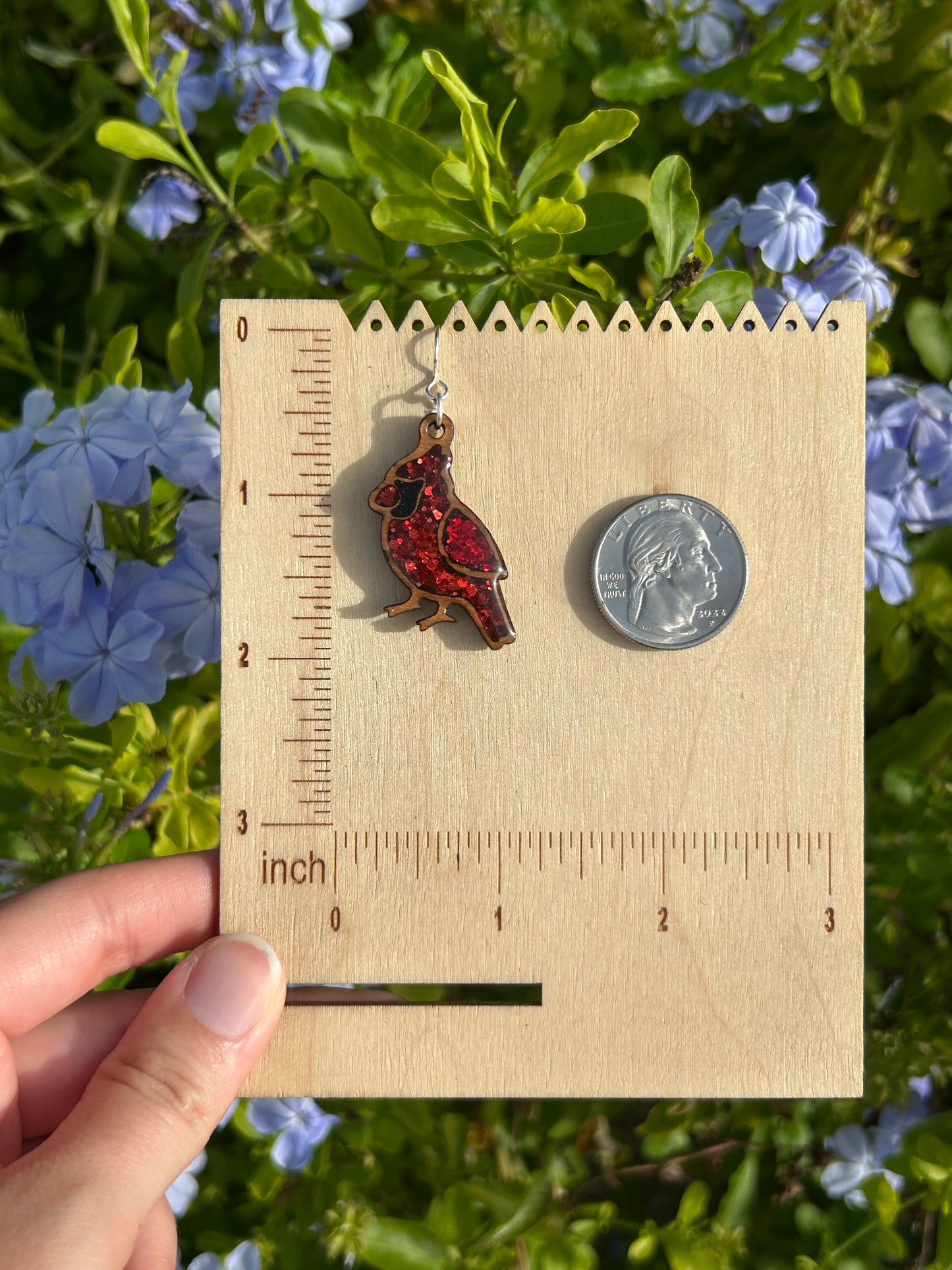 Cardinal earrings