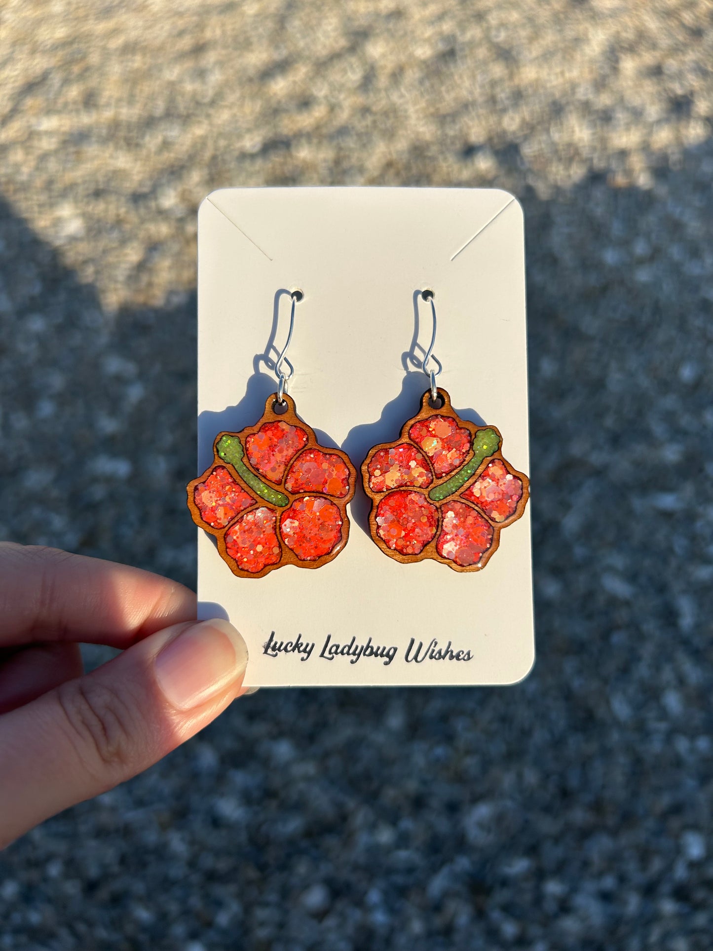 Hibiscus earrings