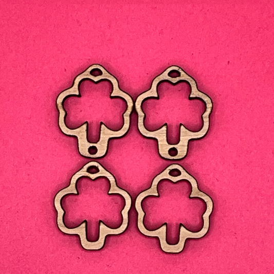 Blank 2 Tier Shamrock wooden bezels