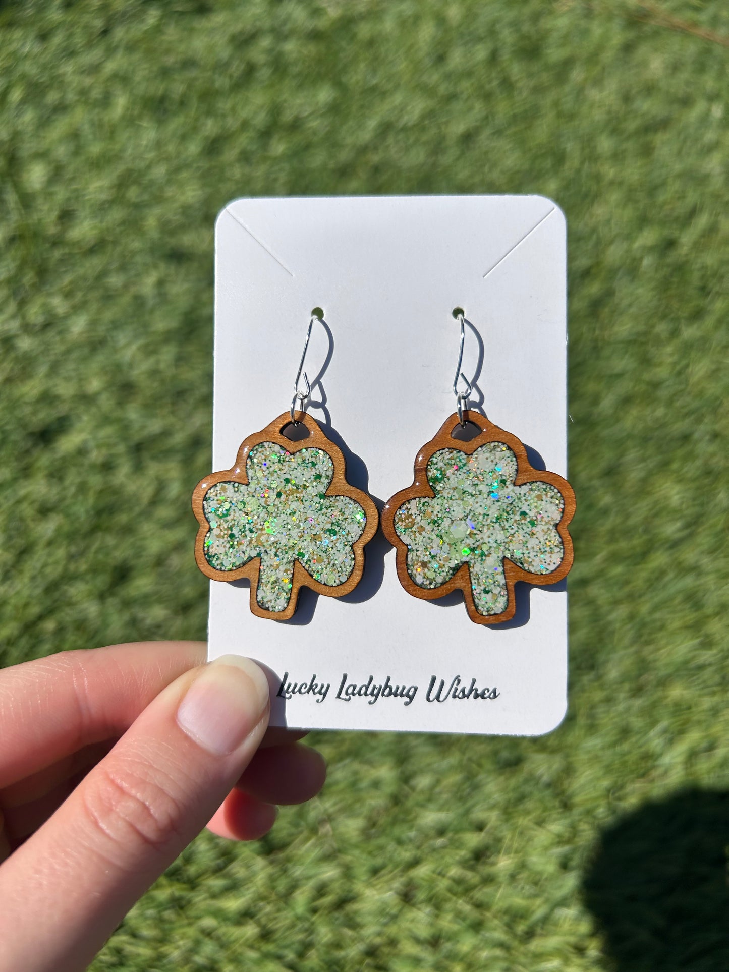 Shamrock Wooden earrings