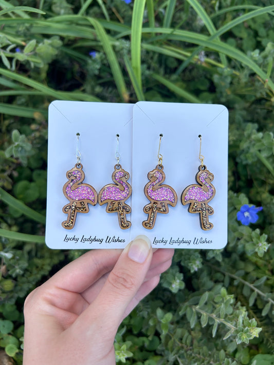 Flamingo earrings
