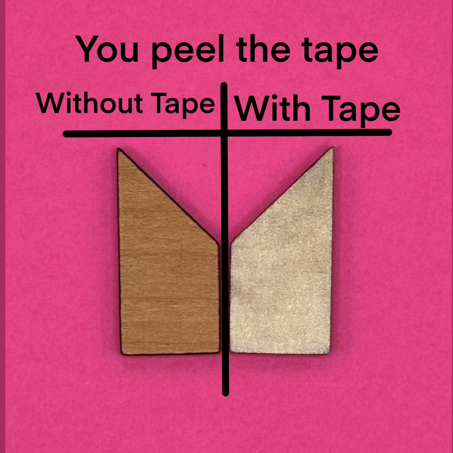 Blank half rectangle wooden bezels