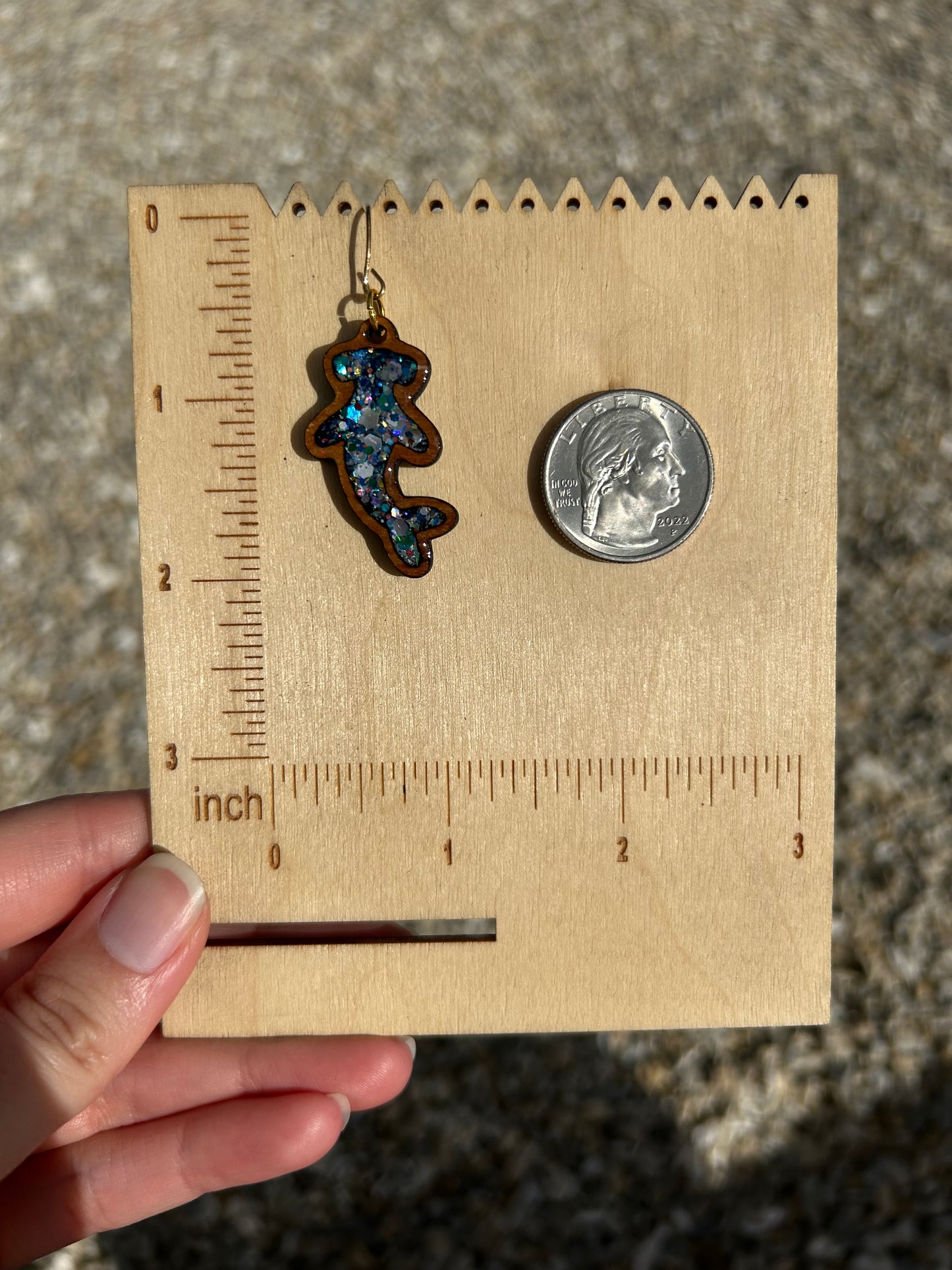 Hammerhead wooden earrings