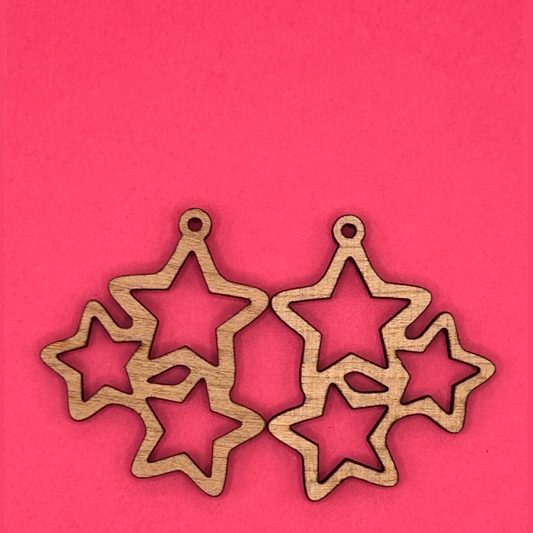 Blank Stacked Stars wooden bezels