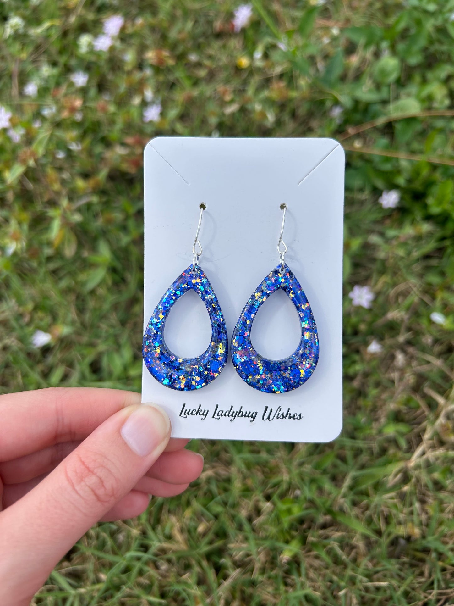 Small Blue jay earrings