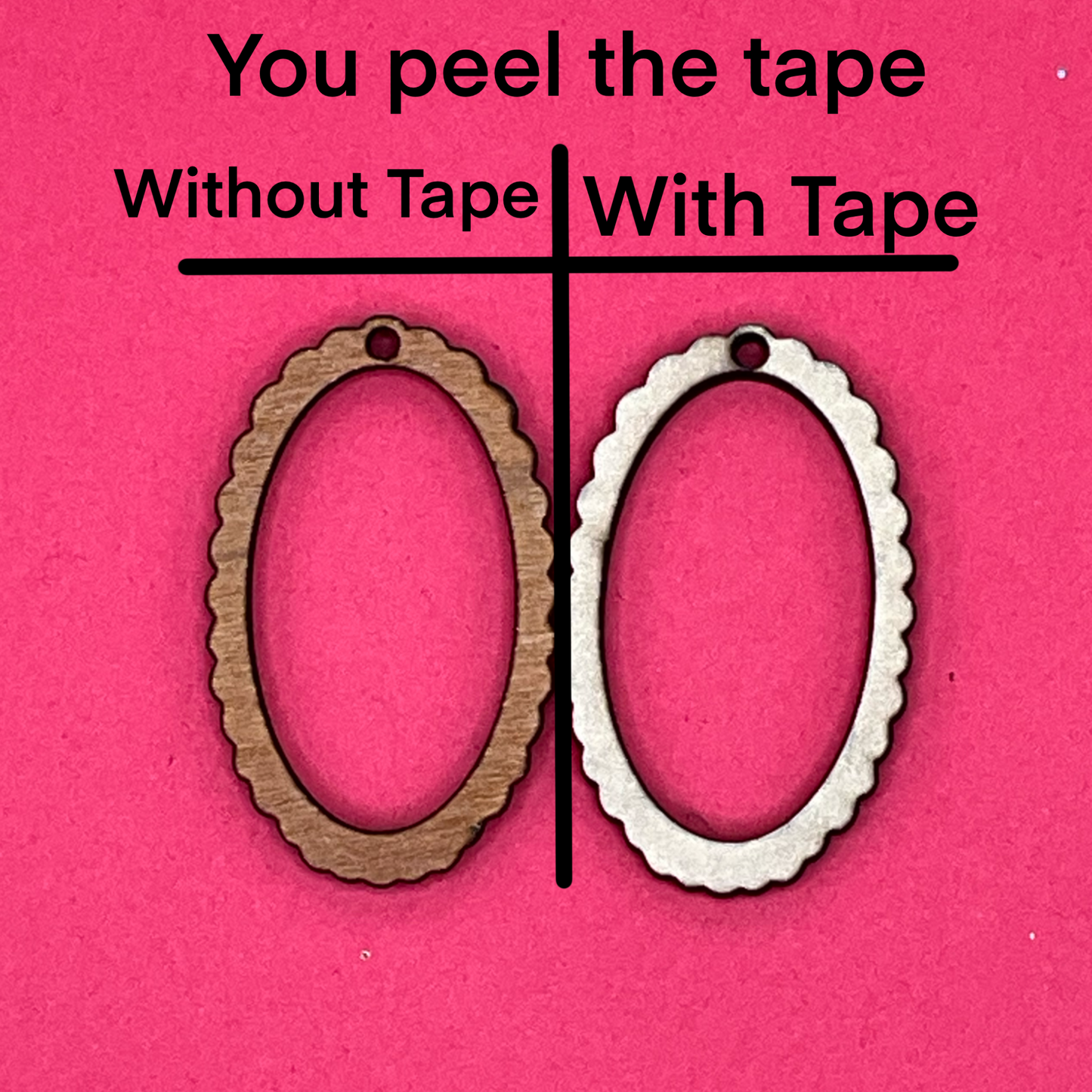 Blank wavy oval wooden bezel