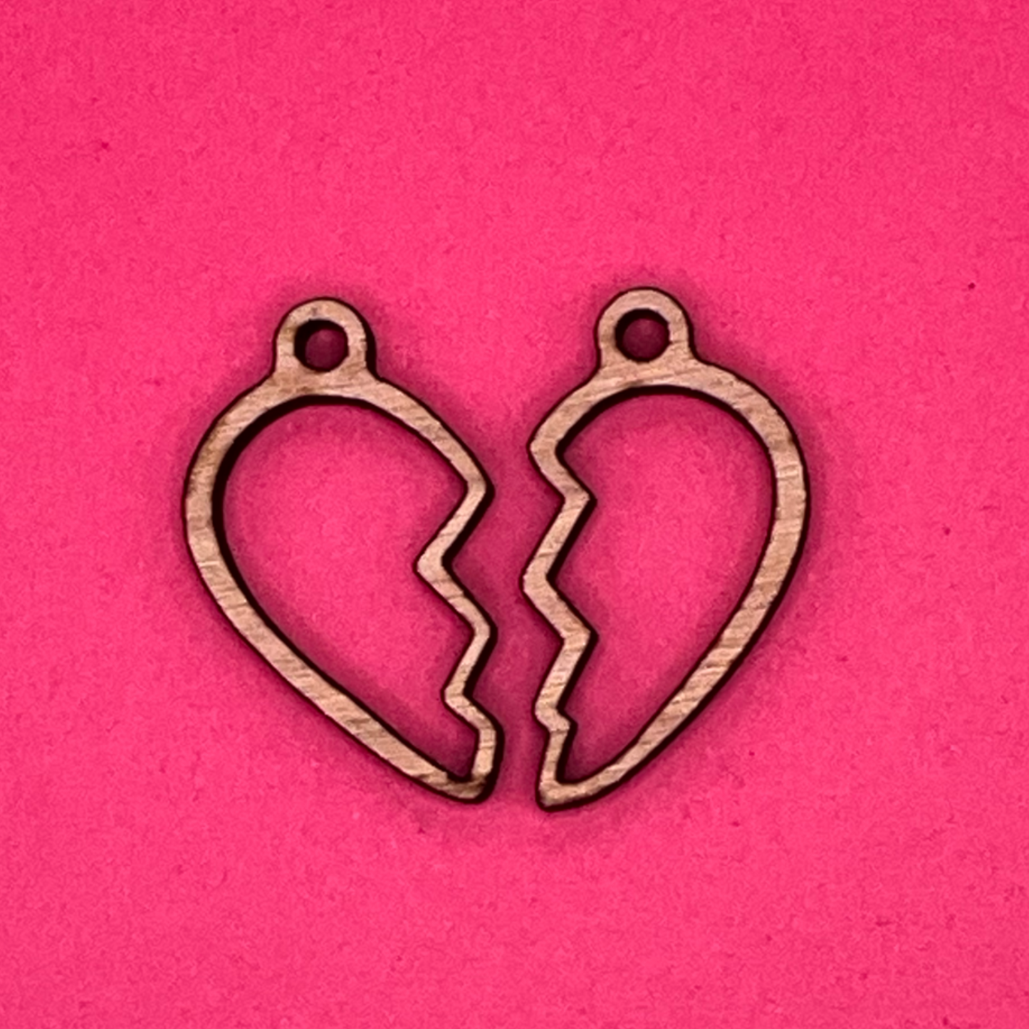 Blank Broken Heart wooden bezels