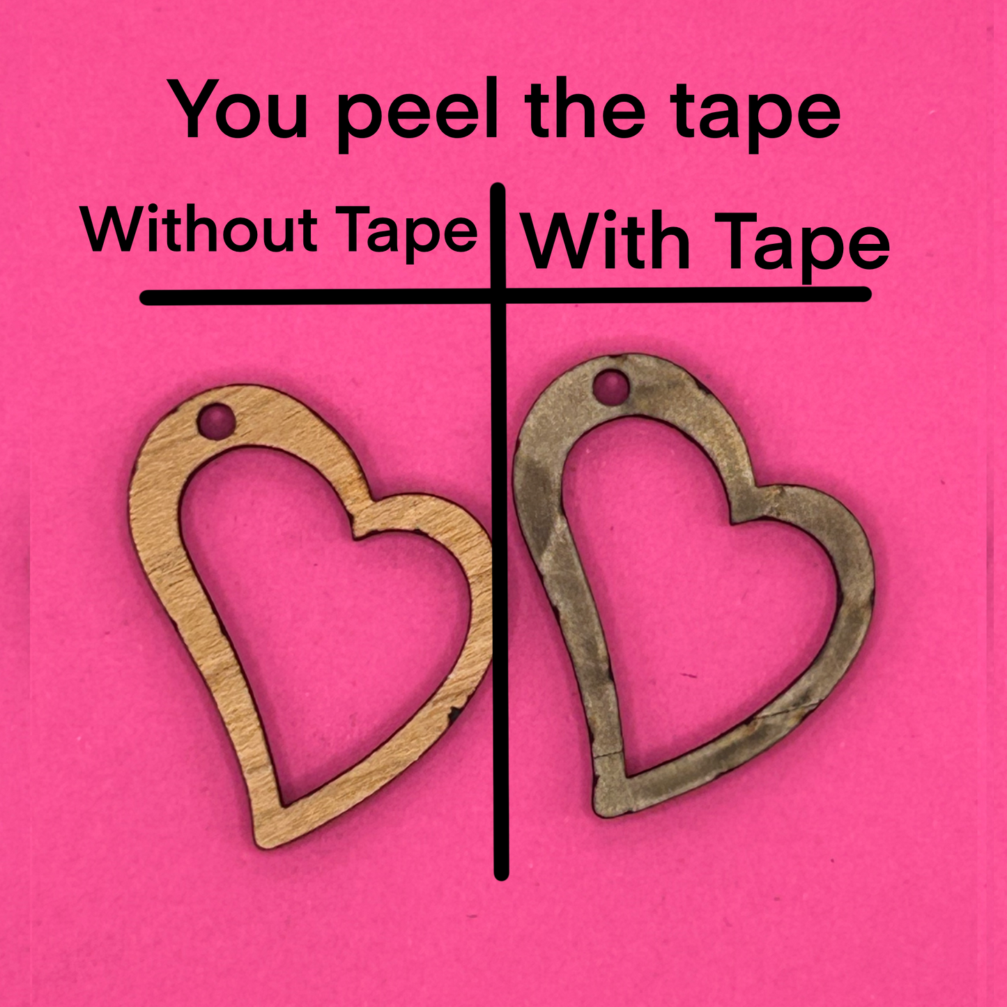 Blank curved heart wooden bezel