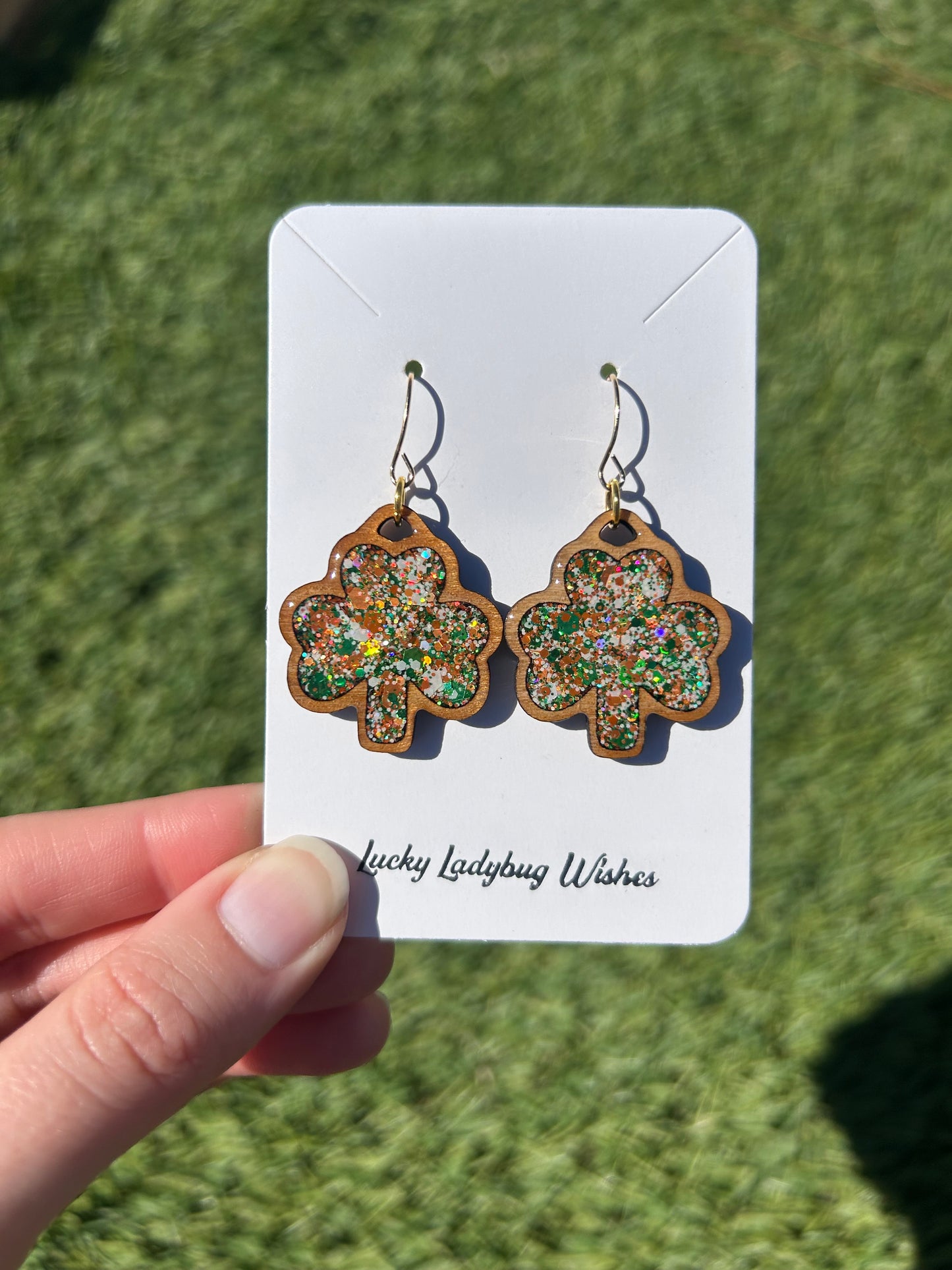 Shamrock Wooden earrings