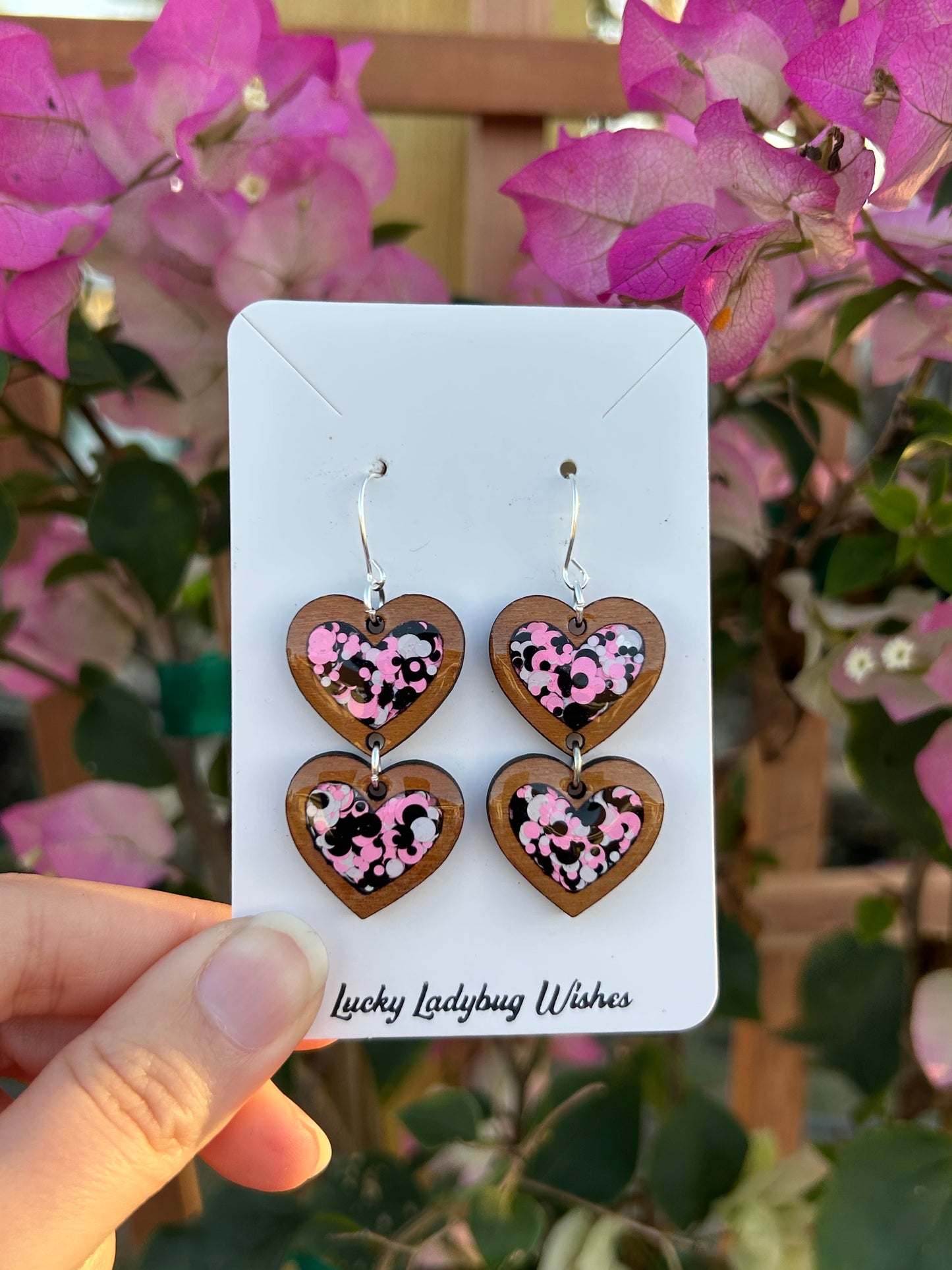 2 tier Heart earrings