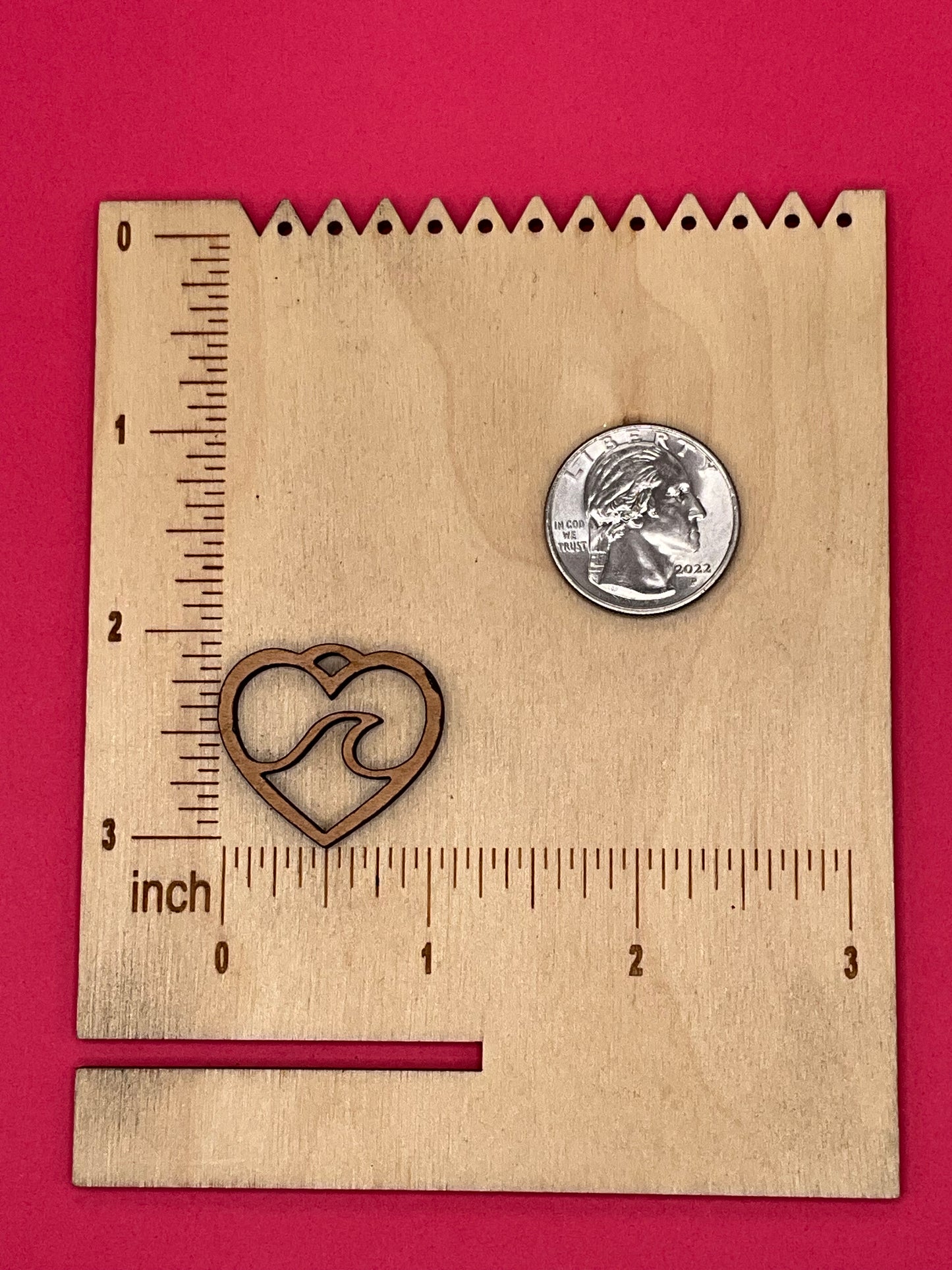 Blank Wave Heart wooden bezels