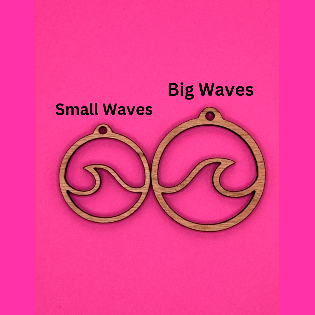 Blank Wave Hoops wooden bezel