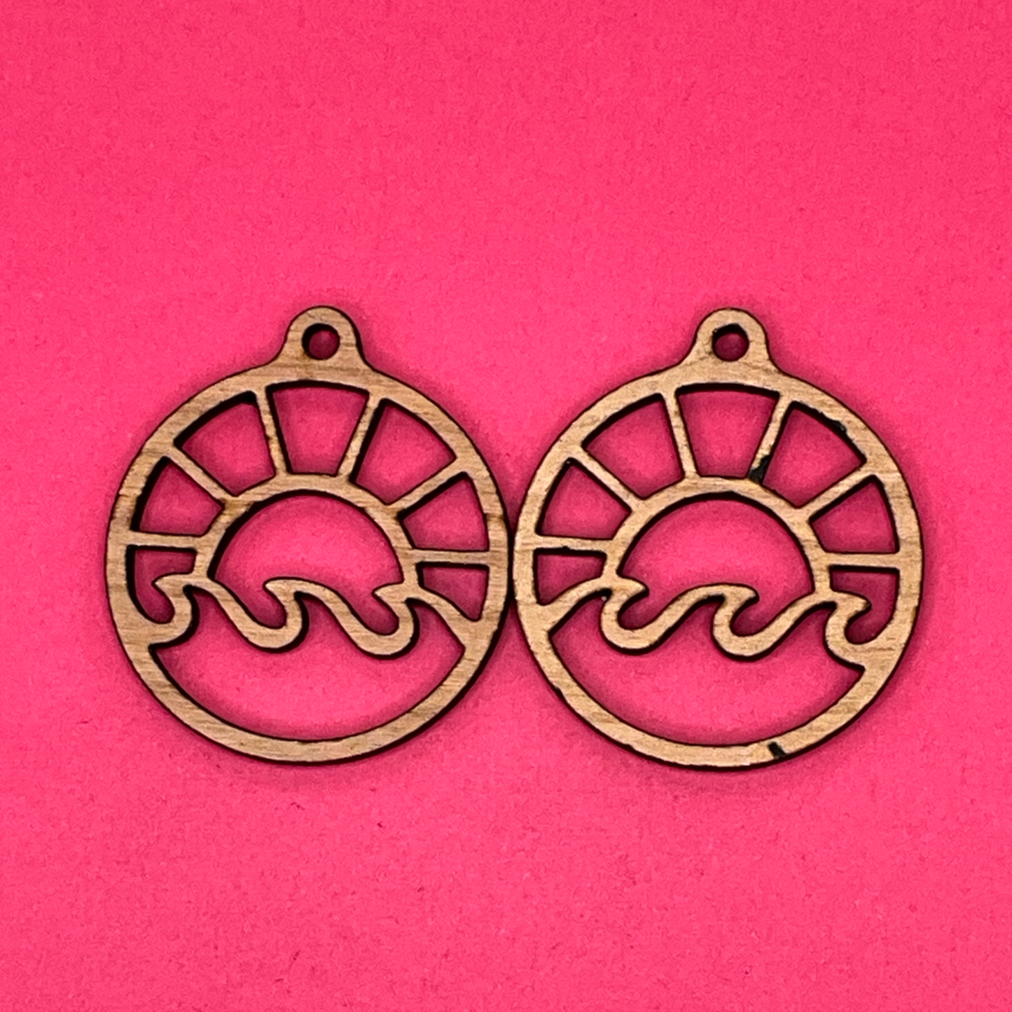Blank Sun Wave Hoop wooden bezels
