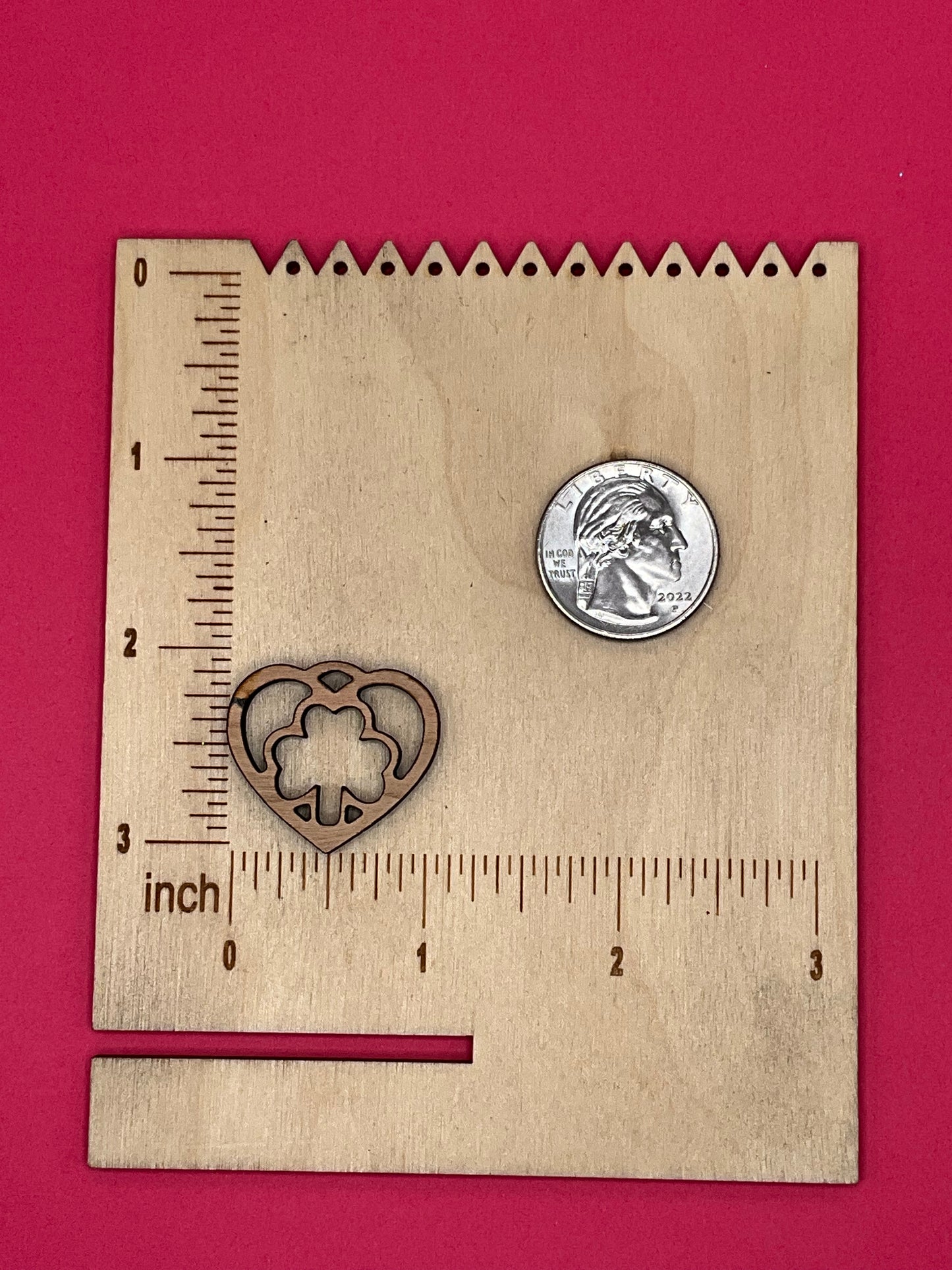 Blank Clover Heart wooden bezels