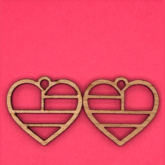 Blank American Heart wooden bezels