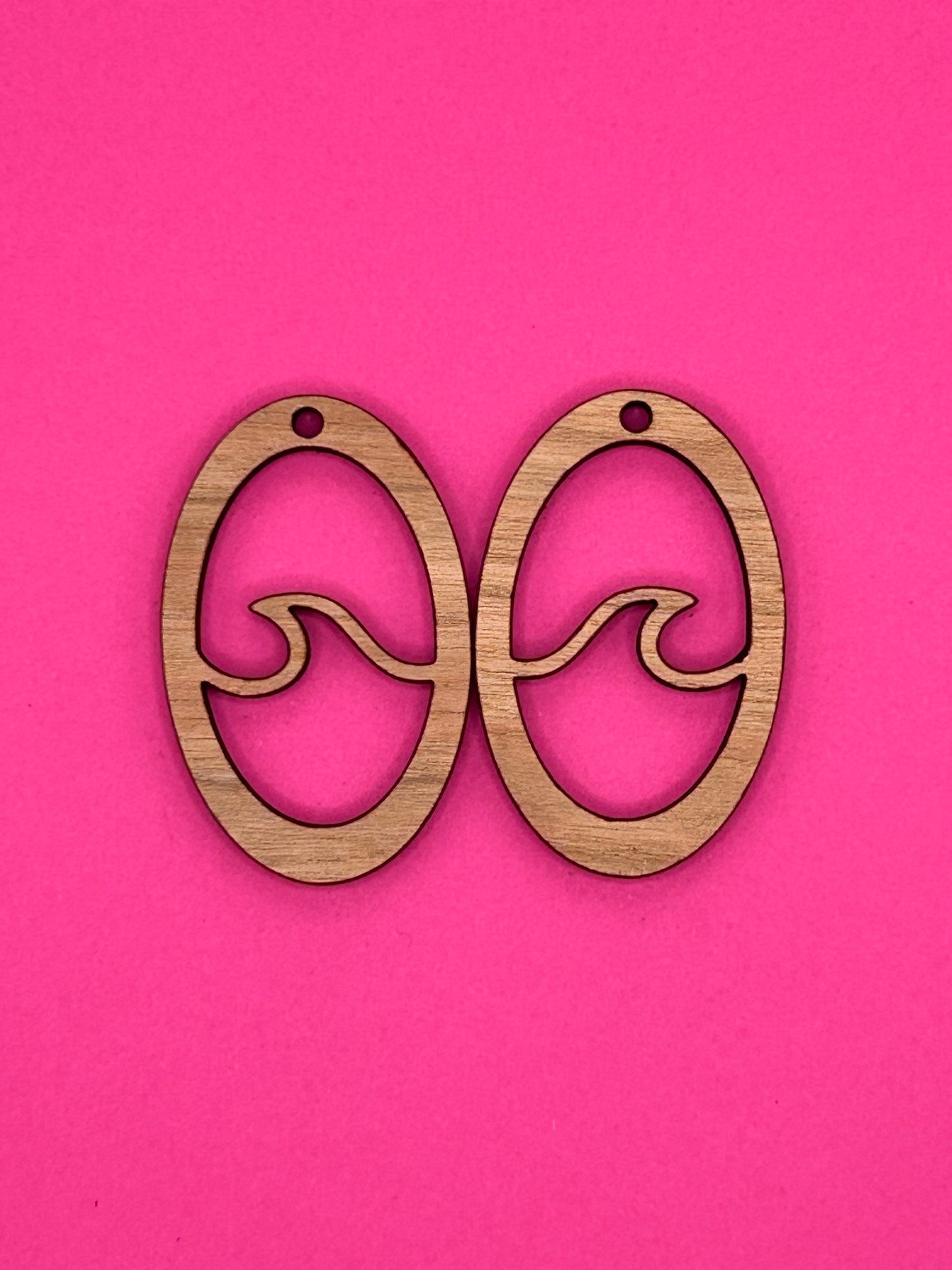 Blank wave oval wooden bezel