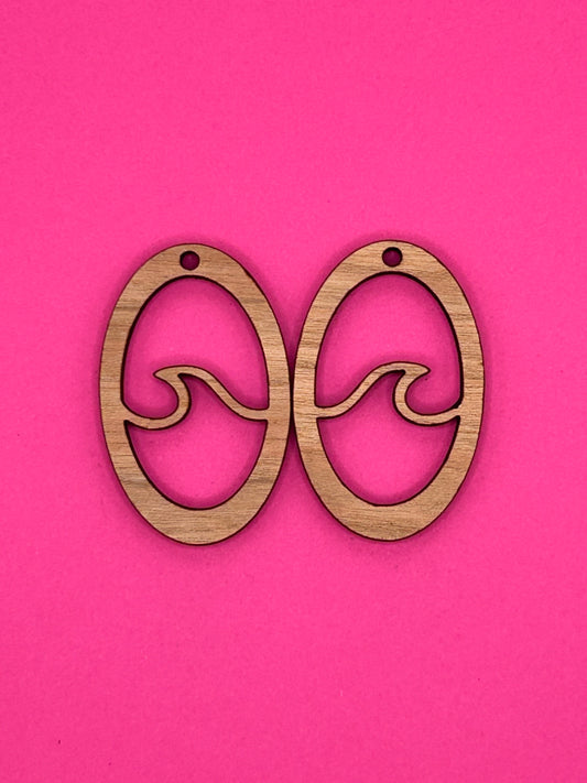 Blank wave oval wooden bezel