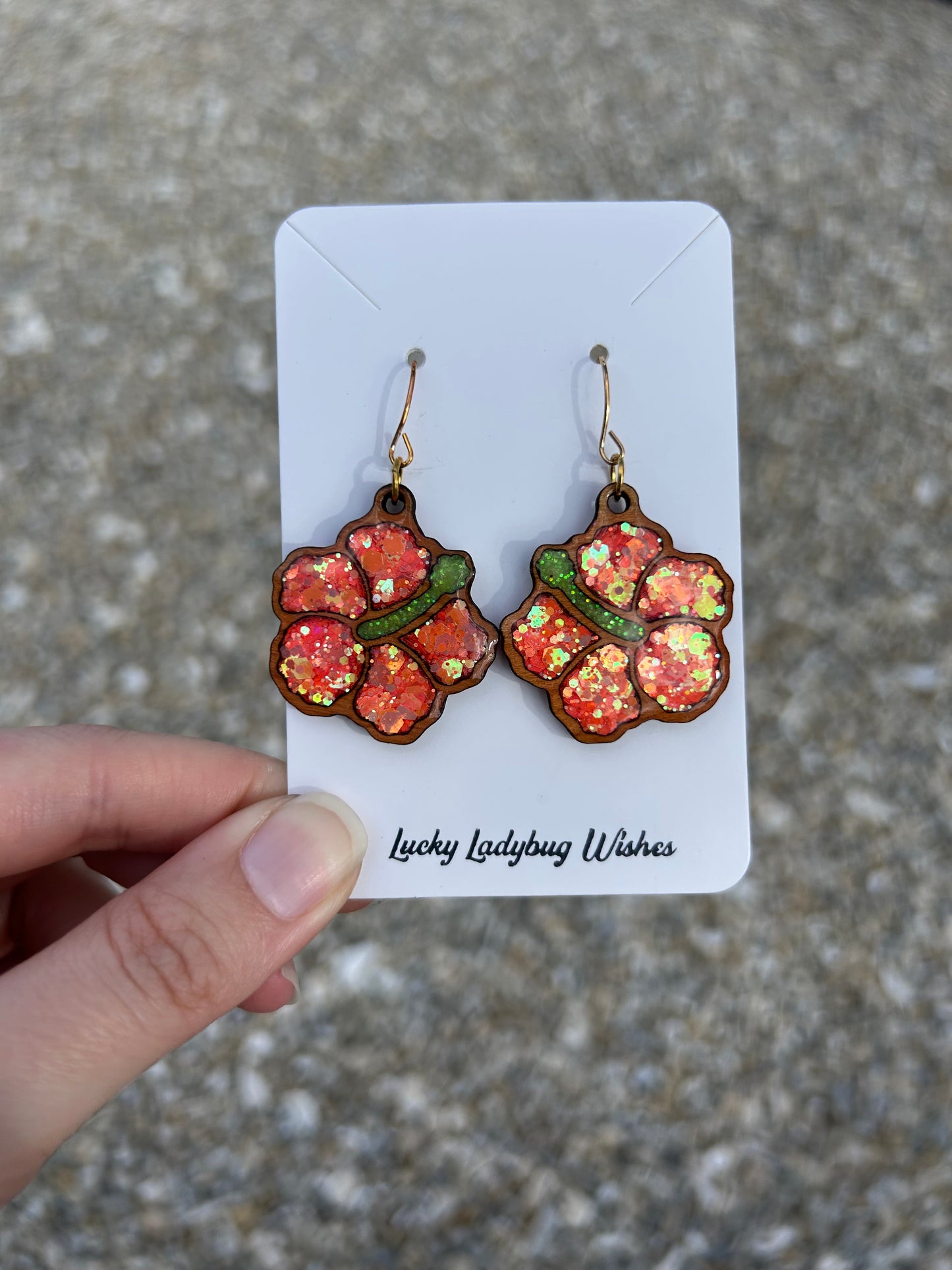 Hibiscus earrings