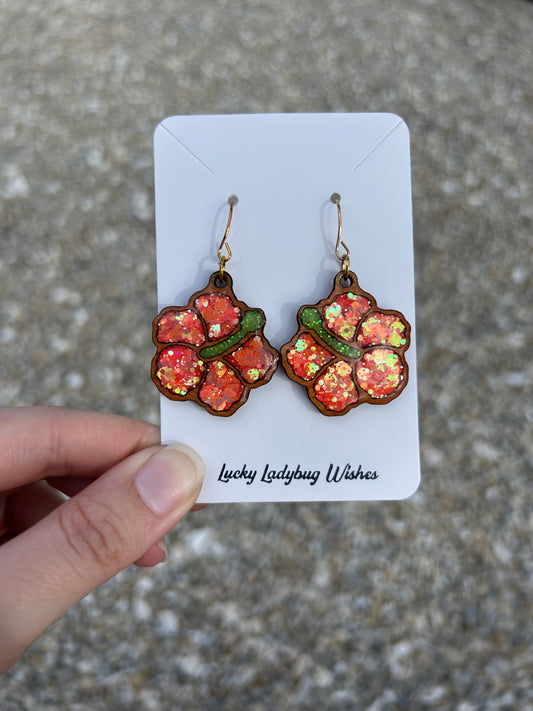 Hibiscus earrings