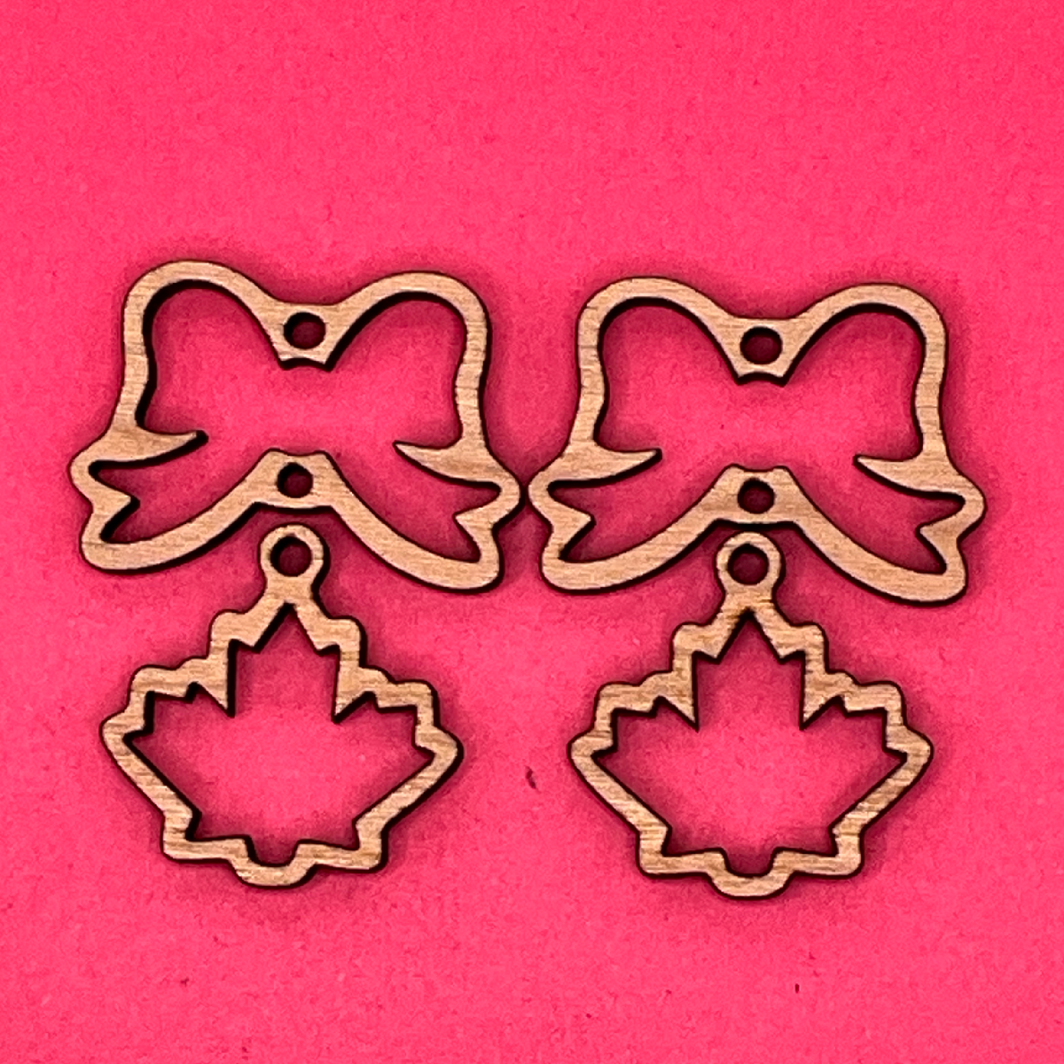 Blank Bow Fall leaf wooden bezels