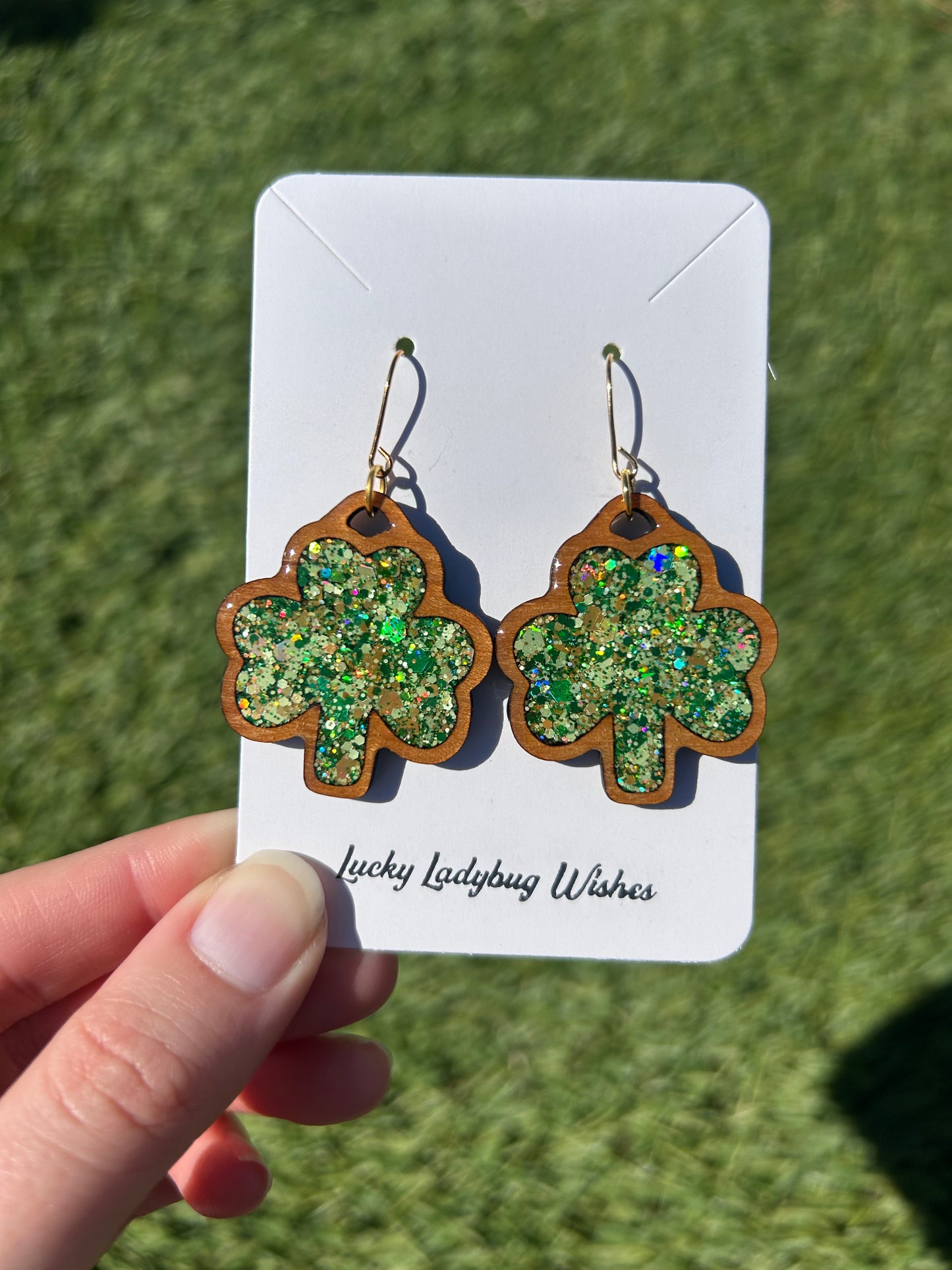 Shamrock Wooden earrings