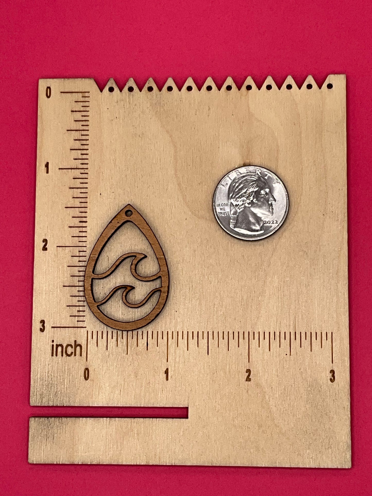 Blank Double Wave Teardrop wooden bezels