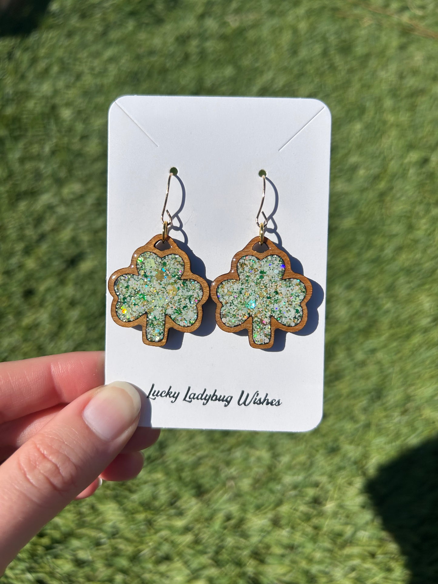 Shamrock Wooden earrings