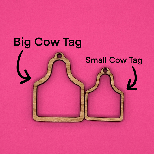 Blank cow tag wooden bezels