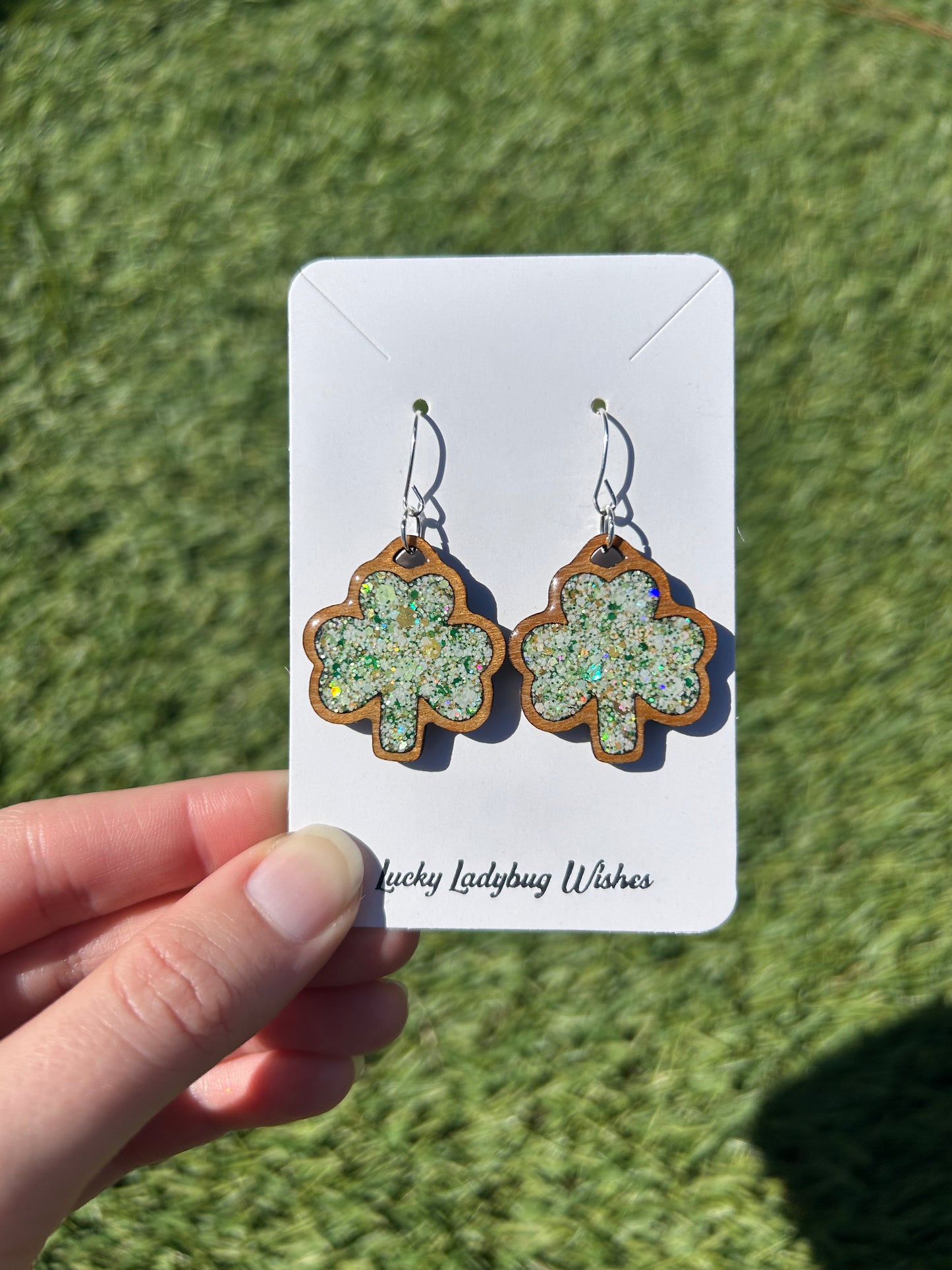 Shamrock Wooden earrings