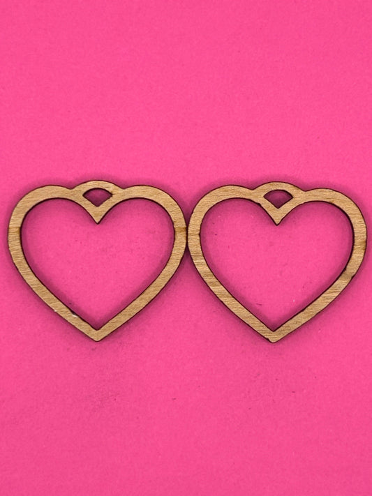 Blank plain heart wooden bezel