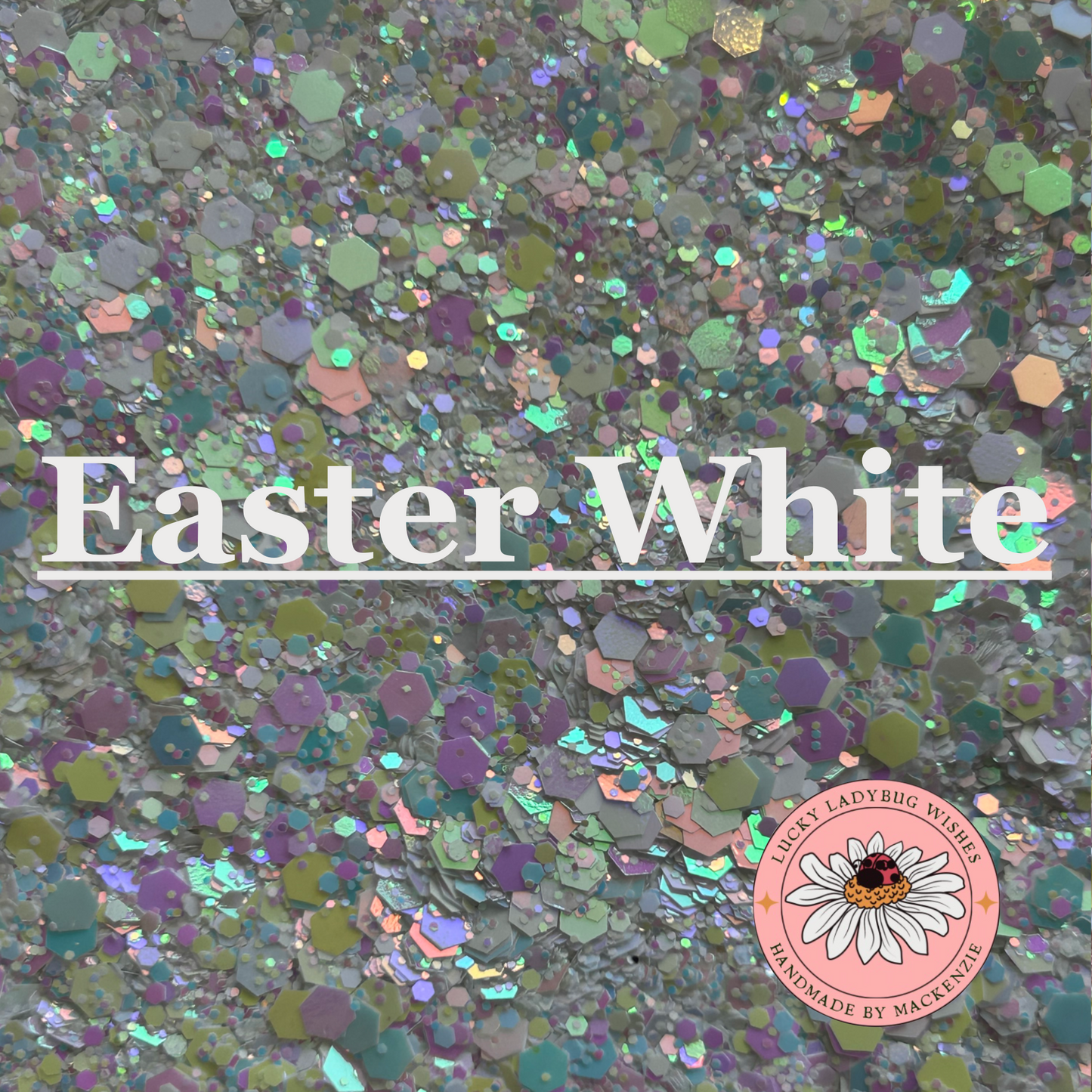 Easter White Glitter