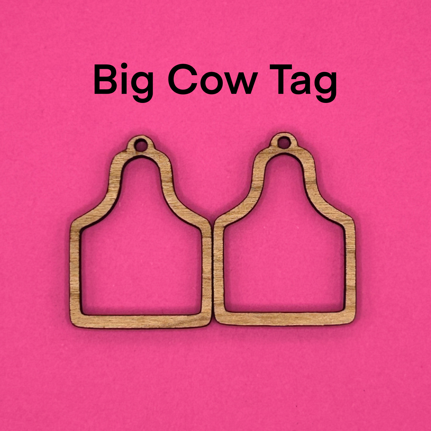 Blank cow tag wooden bezels