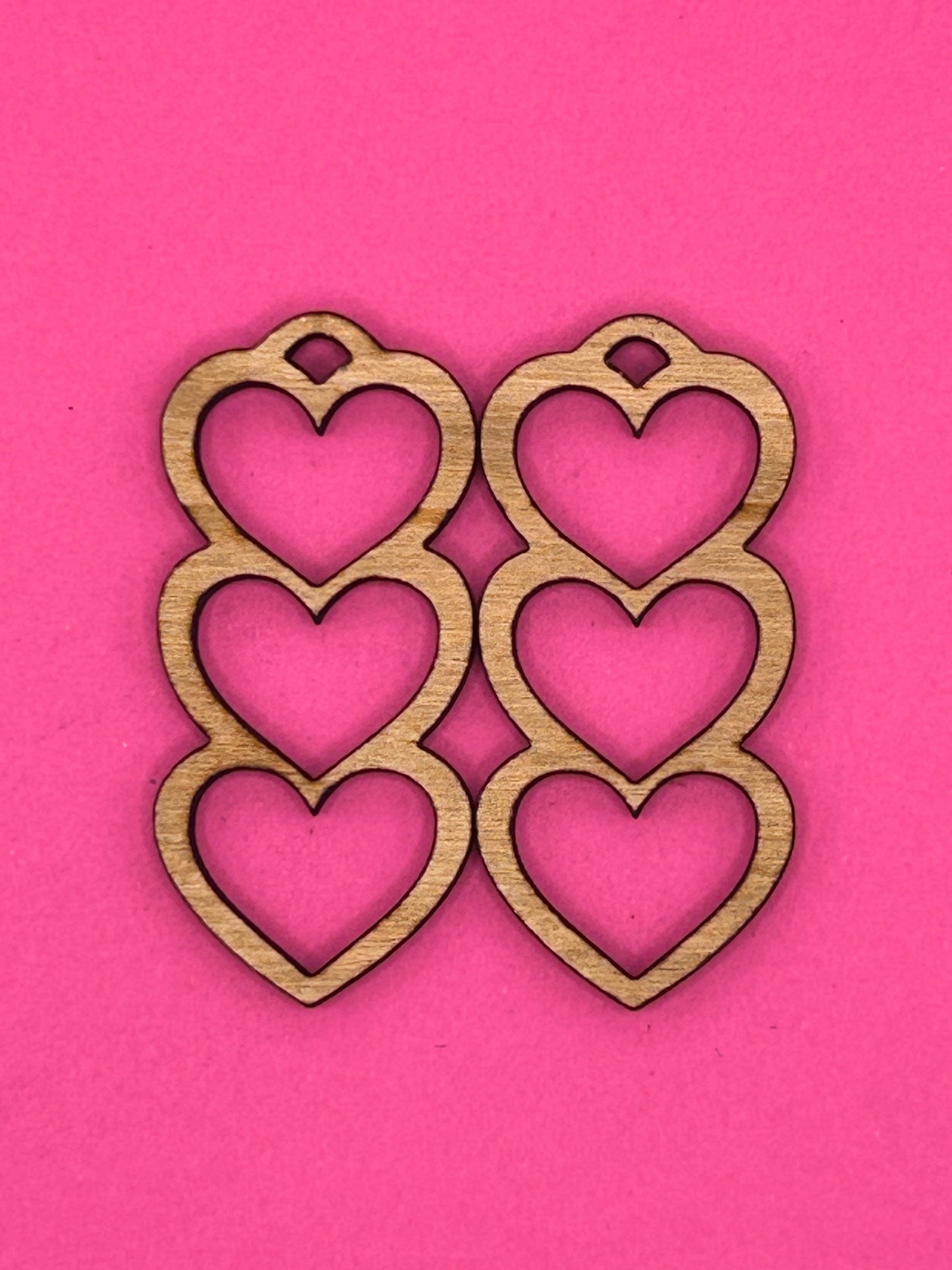 Blank 3 stack heart wooden bezel