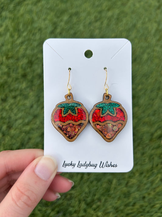 Chocolate strawberry earrings