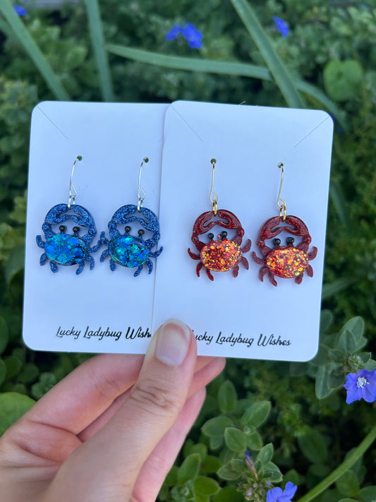 Small crab earrings