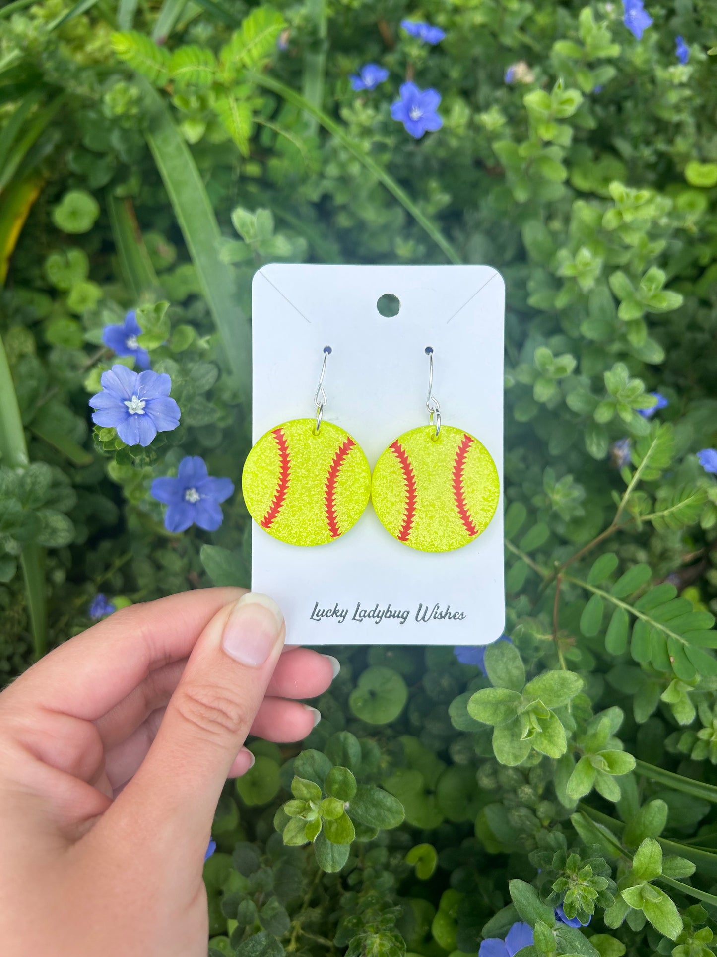 Softball earrings