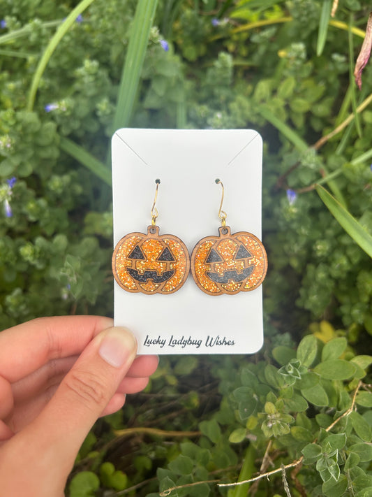 Jack-O- Lantern Pumpkin earrings
