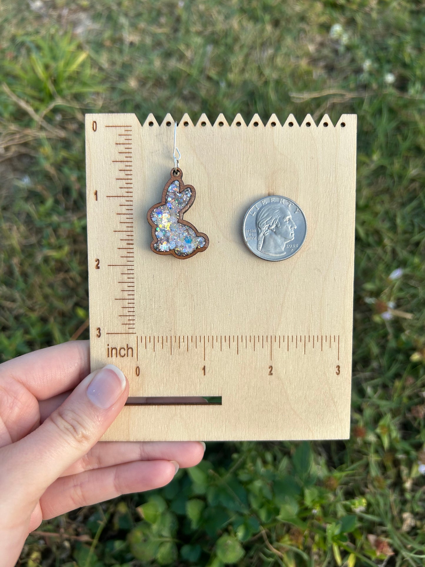 Bunny wooden earrings