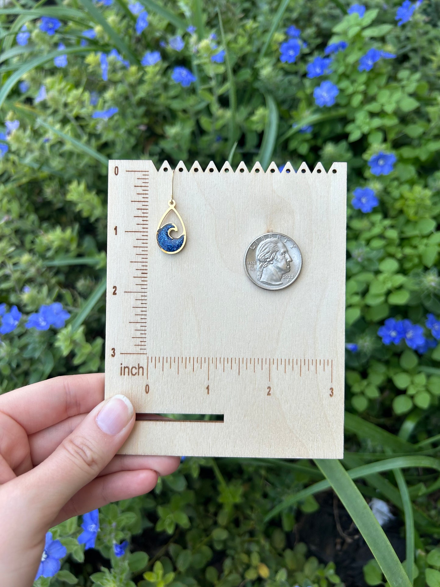 Wave Bezel earrings