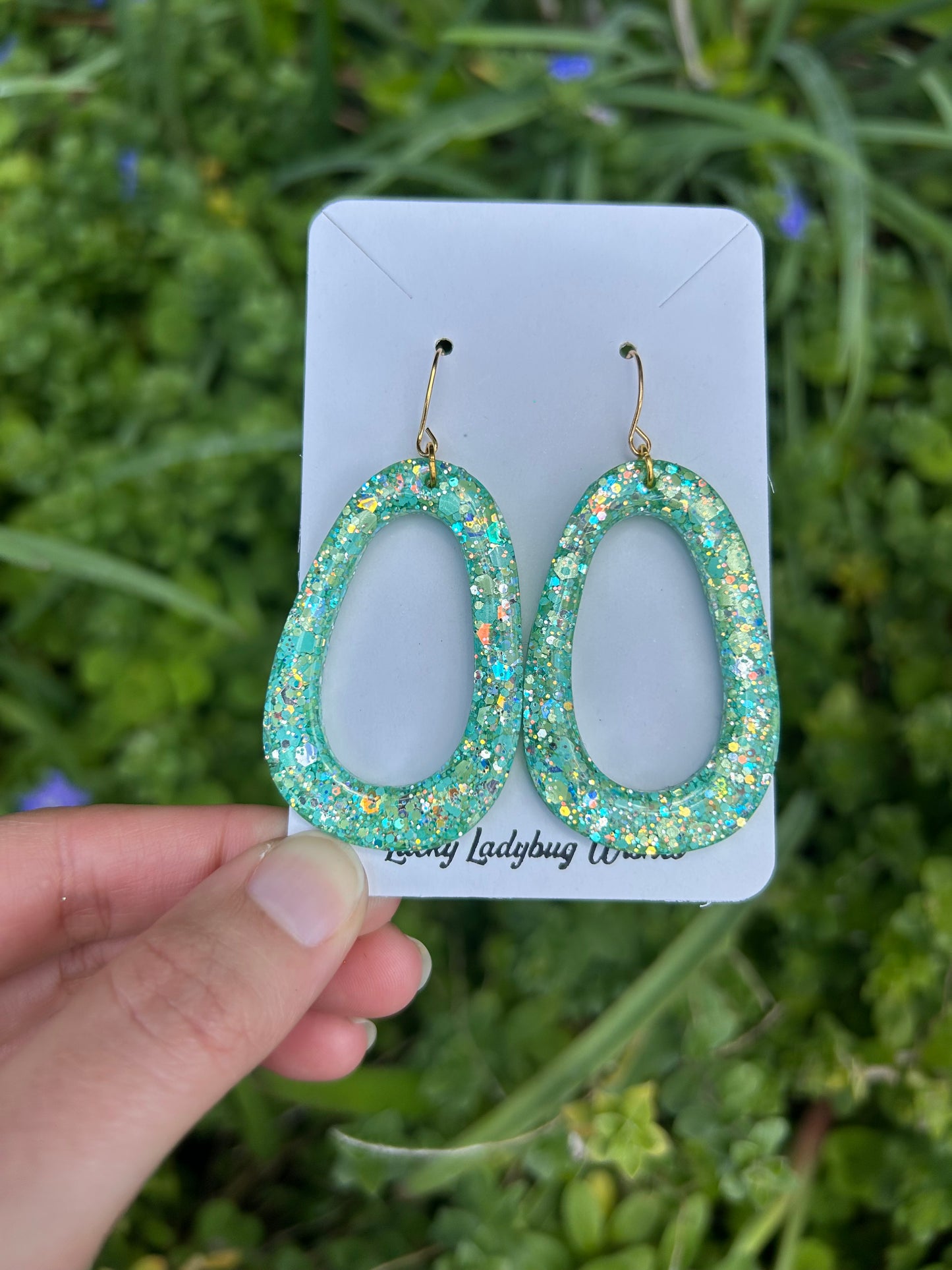 Big sea glass earrings