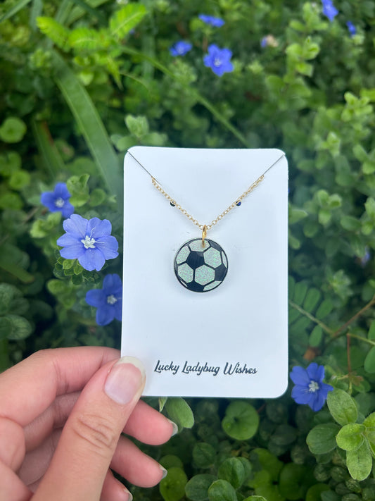 Soccer ball necklace