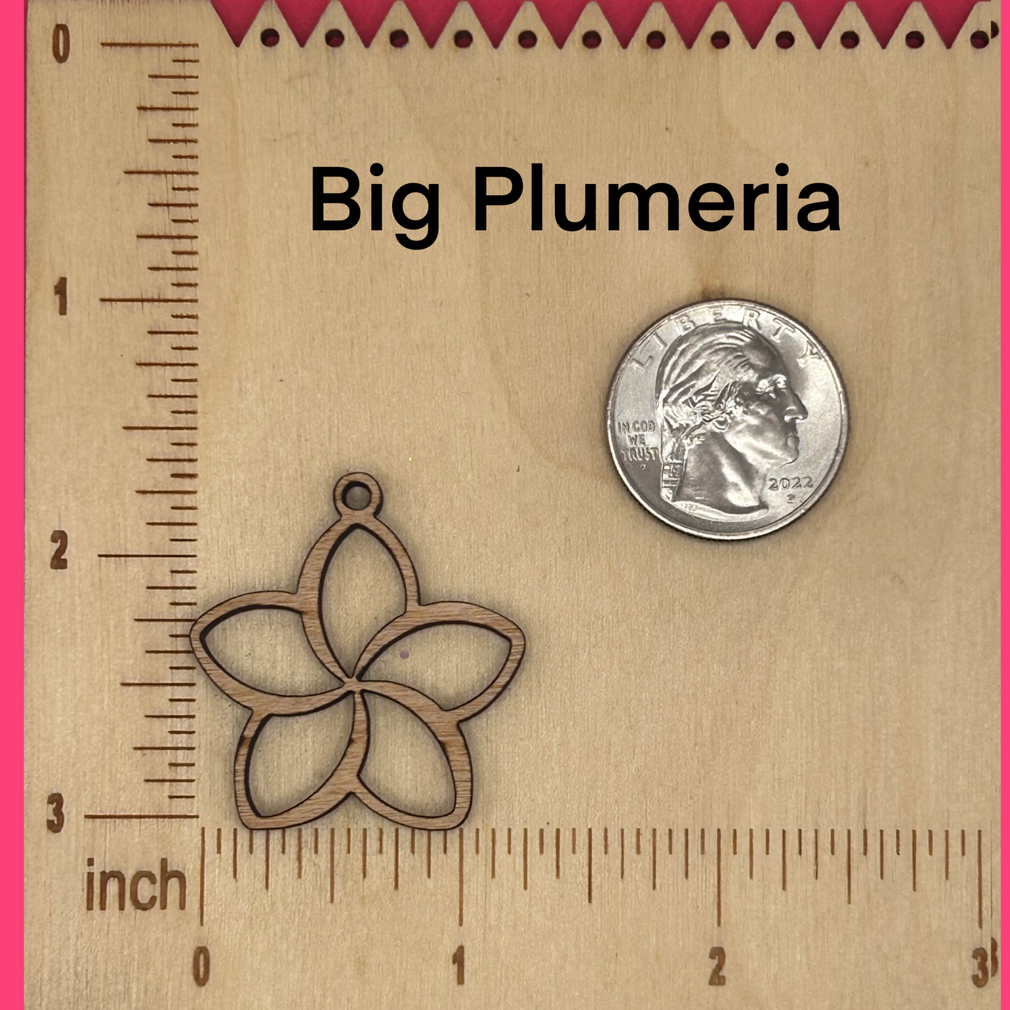 Blank Plumeria wooden bezels