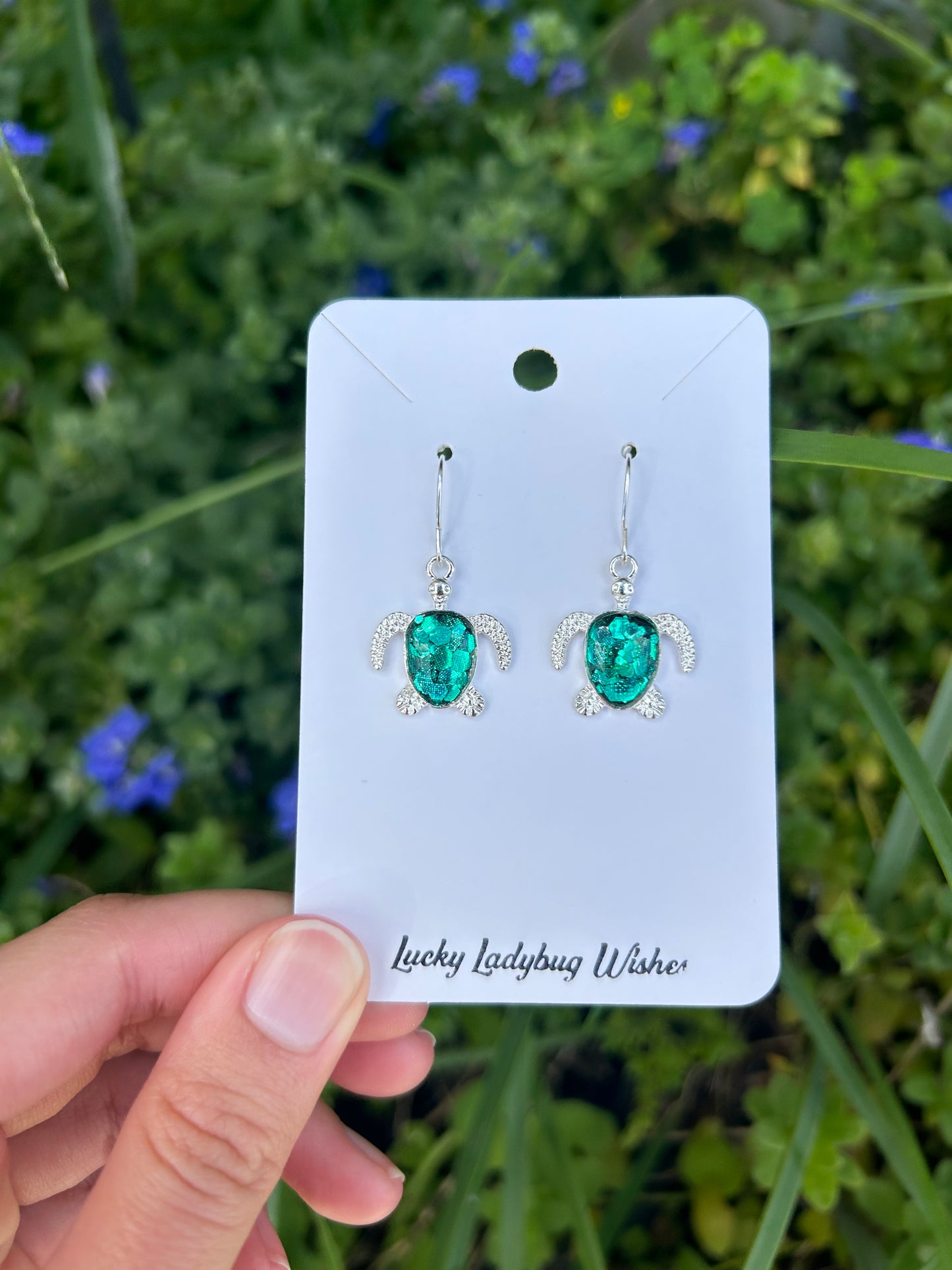 Turtle bezel earrings